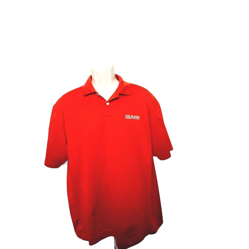 Nike Dri Fit Golf Polo The Players Championship TPC Sawgrass Short Sleeve RED‎ L